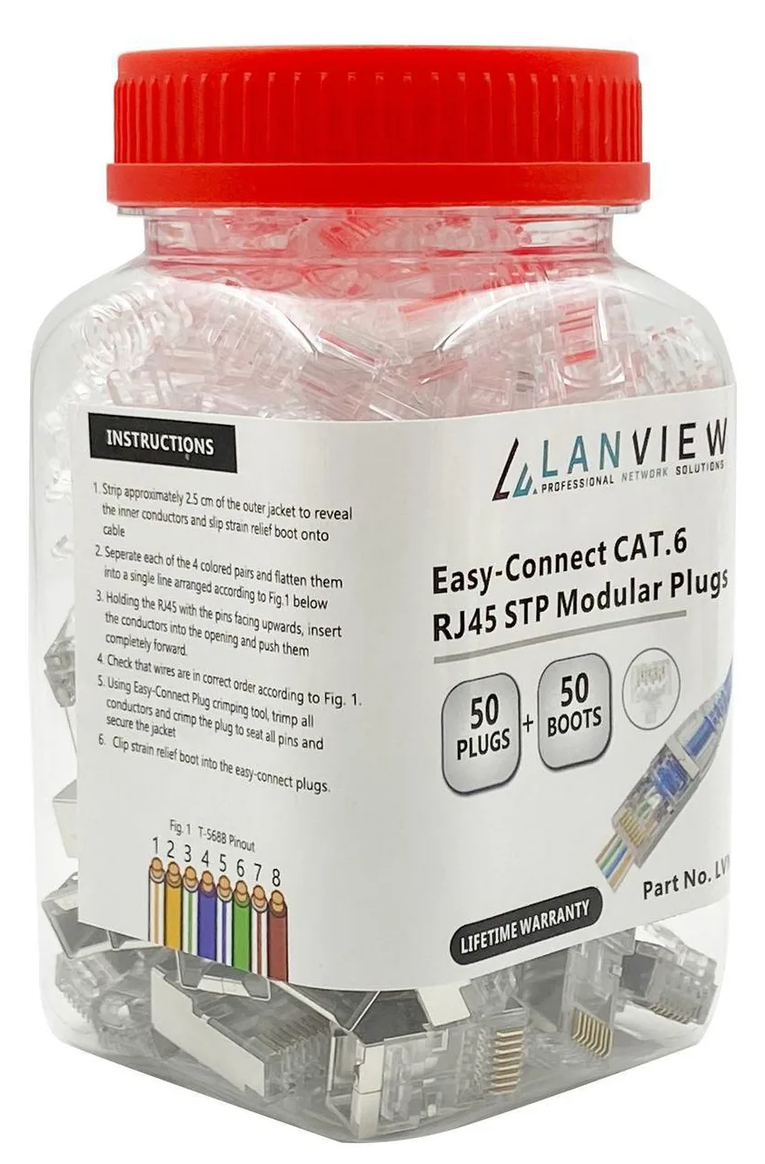Lanview LVN125310 - RJ45 - Transparent - Männlich - Gerade - Cat6 - S/UTP (STP), Ansicht 4