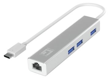 LevelOne Adapter USB-C -> RJ45 10/100/1000.3xUSB3.0 0.15m si - Adapter - Digital/Daten von LumaTech