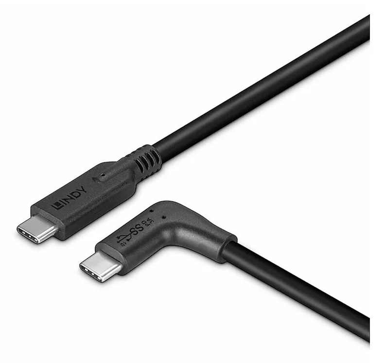 Lindy 0.5m USB 3.2 Typ C Kabel 90° gewinkelt - Kabel - Digital/Daten, Ansicht 3
