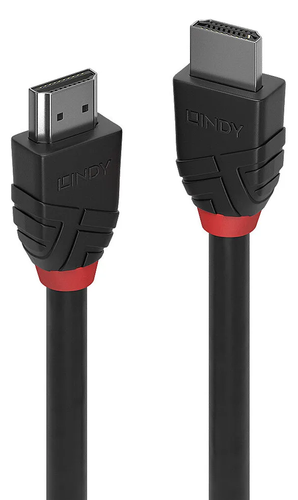 Lindy Anthra Line - HDMI-Kabel - HDMI männlich zu HDMI männlich - 0.5 m - Dreifachisolierung - Schwarz - rund, Ansicht 2