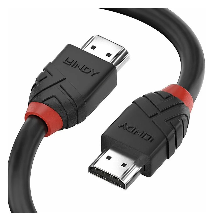 Lindy Anthra Line - HDMI-Kabel - HDMI männlich zu HDMI männlich - 0.5 m - Dreifachisolierung - Schwarz - rund, Ansicht 3