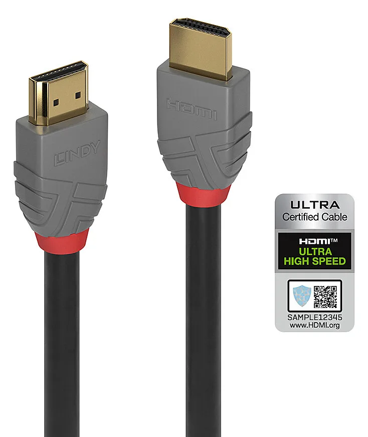 Lindy Anthra Line - Ultra High Speed - HDMI-Kabel mit Ethernet - HDMI männlich zu HDMI männlich - 2 m, Ansicht 2