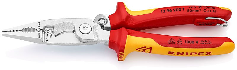 KNIPEX 13 96 200 T - 1,5 cm - Stahl - Kunststoff - Rot - Gelb - 1000 V - 65 mm