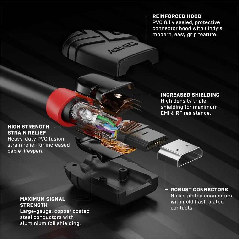 Lindy Black Line - HDMI mit Ethernetkabel - HDMI männlich bis HDMI männlich, Ansicht 3