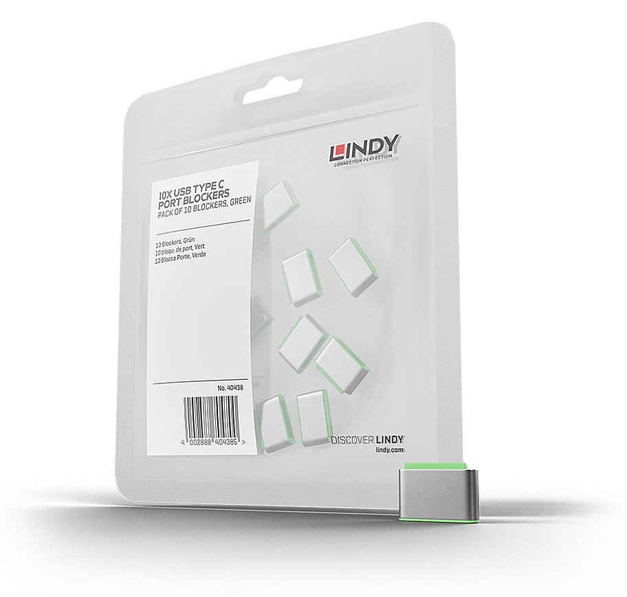 Lindy Schloss für USB-C-Port - grün (Packung von LumaTech