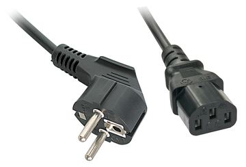 Lindy Schuko IEC Mains Cable - Stromkabel - CEE 7/7 gewinkelt bis IEC 60320 C13 von LumaTech
