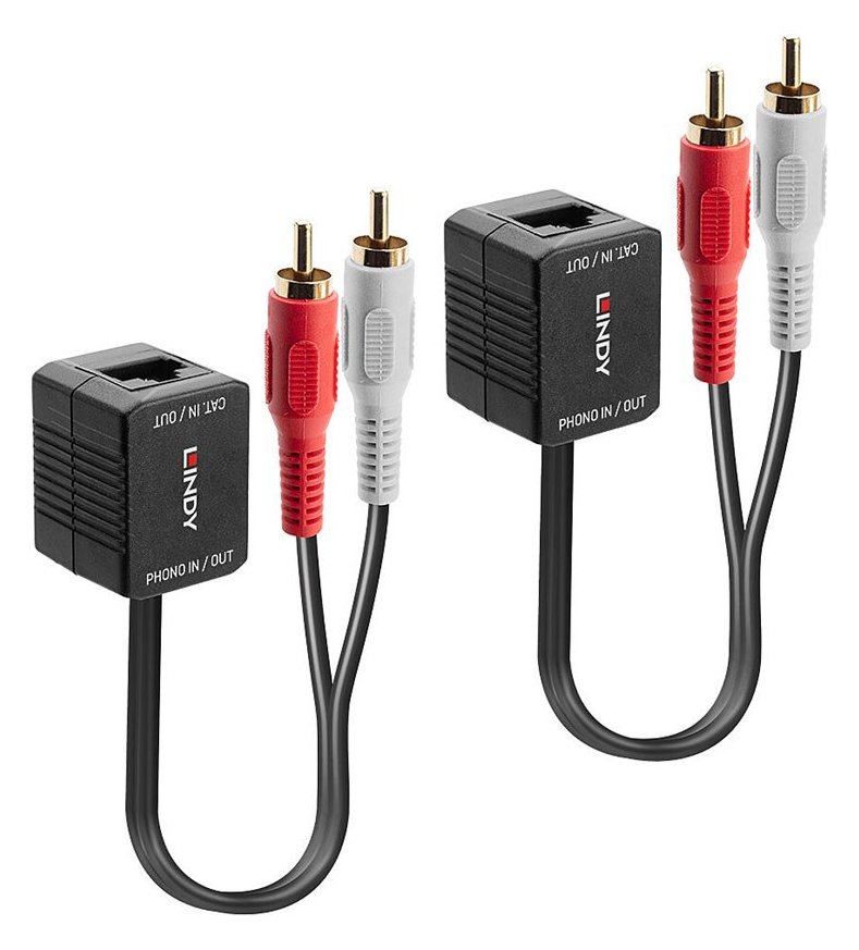 Lindy Stereo Audio Extender Cat.5/6 (Transmitter and Receiver units)