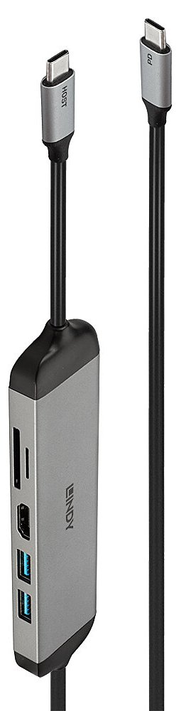 Lindy USB 3.2 Type C Laptop Micro Dock with 1.4m USB PD Charging Cable