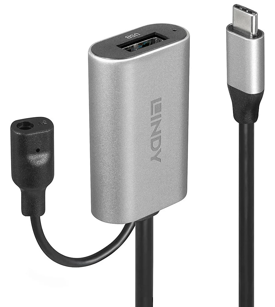 Lindy USB-Verlängerungskabel - USB-C (M) zu USB Typ A, Gleichstromstecker 3,5 x 1,35 mm (W), Ansicht 2