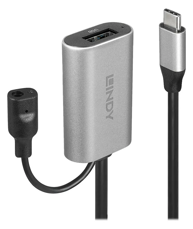 Lindy USB-Verlängerungskabel - USB-C (M) zu USB Typ A, Gleichstromstecker 3,5 x 1,35 mm (W), Ansicht 3