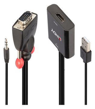 Lindy Videoadapter - HD-15 (VGA), mini-phone stereo 3.5 mm, USB (nur Strom) von LumaTech