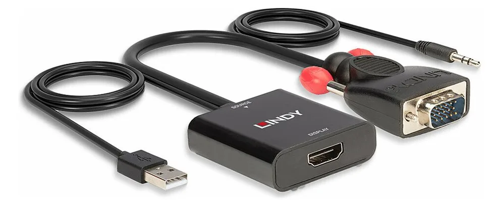 Lindy Videoadapter - HD-15 (VGA), mini-phone stereo 3.5 mm, USB (nur Strom), Ansicht 4