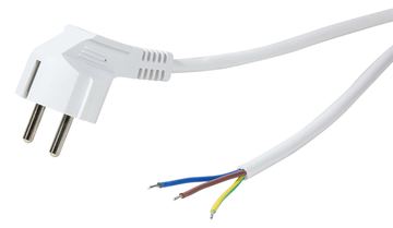 LogiLink Stromkabel - CEE 7/7 (M) bis ohne Stecker - Weiß von LumaTech