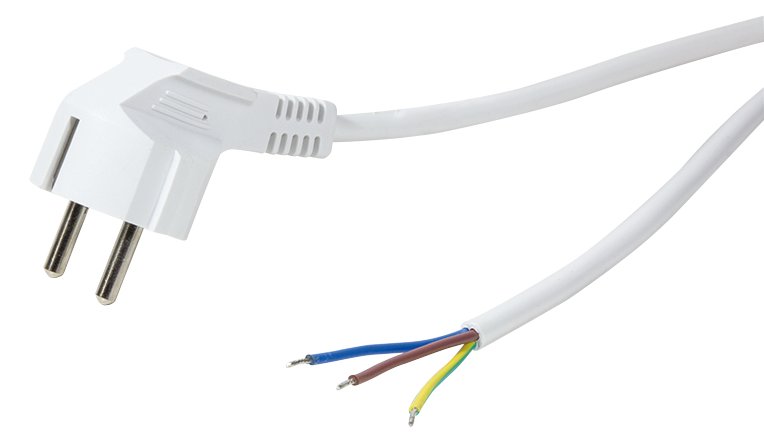 LogiLink Stromkabel - CEE 7/7 (M) bis ohne Stecker - Weiß