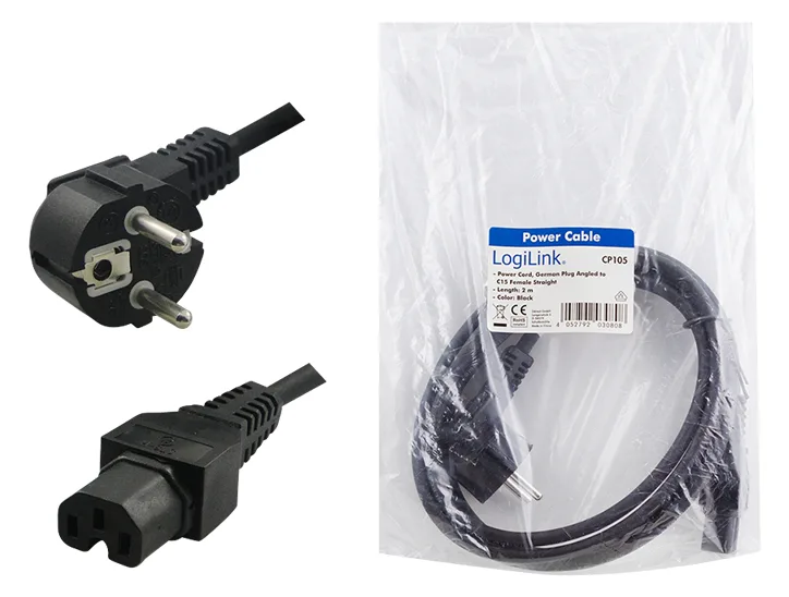LogiLink Stromkabel - IEC 60320 C15 bis CEE 7/7 (S), Ansicht 2