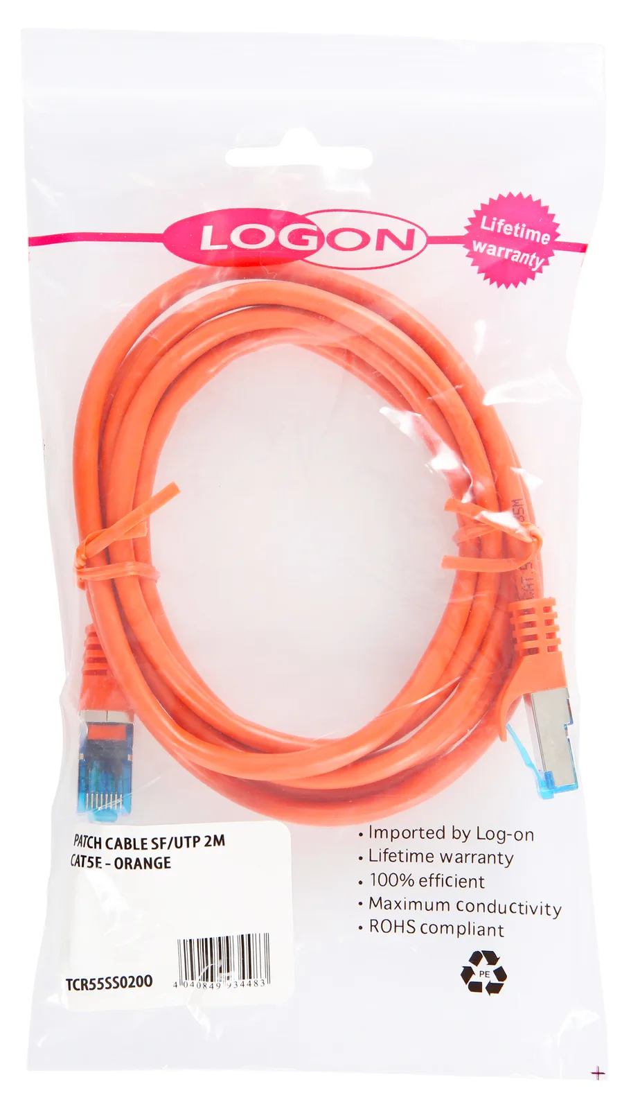 LOGON PROFESSIONAL PATCH CABLE SF/UTP - Cat5e - Orange - Kabel - Netzwerk, Ansicht 2
