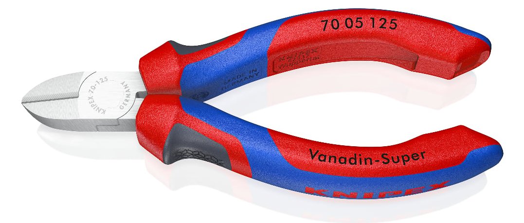 KNIPEX 70 05 125 - Diagonale Zange - Kunststoff - Blau - Rot - 125 mm