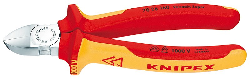 KNIPEX 70 26 160 - Diagonale Zange - Chrom-Vanadium-Stahl - Kunststoff - Orange - Rot - 160 mm - 216 g