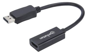 Manhattan DisplayPort 1.1 to HDMI Adapter Cable, 1080p@60Hz, Male to Female, Black, DP With Latch, Not Bi-Directional von LumaTech