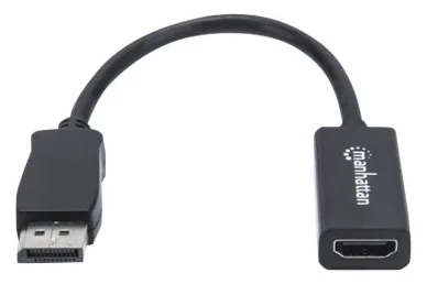 Manhattan DisplayPort 1.1 to HDMI Adapter Cable, 1080p@60Hz, Male to Female, Black, DP With Latch, Not Bi-Directional, Ansicht 2