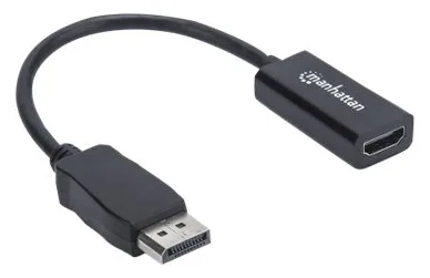 Manhattan DisplayPort 1.1 to HDMI Adapter Cable, 1080p@60Hz, Male to Female, Black, DP With Latch, Not Bi-Directional, Ansicht 3