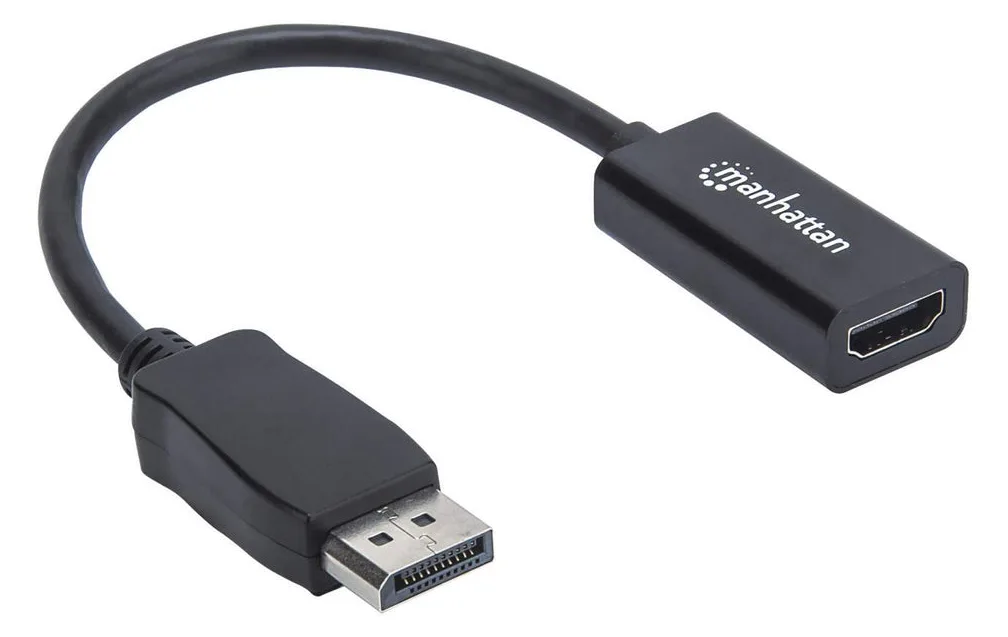 Manhattan DisplayPort 1.1 to HDMI Adapter Cable, 1080p@60Hz, Male to Female, Black, DP With Latch, Not Bi-Directional, Ansicht 4