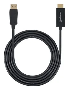 Manhattan DisplayPort 1.1 to HDMI Cable, 1080p@60Hz, 1m, Male to Male, DP With Latch, Black, Not Bi-Directional, Ansicht 5