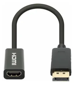 Manhattan DisplayPort 1.2 to HDMI Active Adapter, 4K@60Hz, 15cm, Male to Female, DP With Latch, Black, Ansicht 4