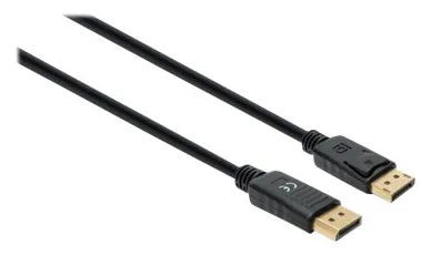 Manhattan DisplayPort 1.4 Cable, 8K@60hz, 1m, PVC Cable, Male to Male, With Latches, Fully Shielded, Black, Polybag, Ansicht 3