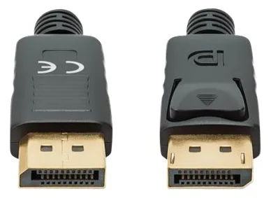 Manhattan DisplayPort 1.4 Cable, 8K@60hz, 1m, PVC Cable, Male to Male, With Latches, Fully Shielded, Black, Polybag, Ansicht 4