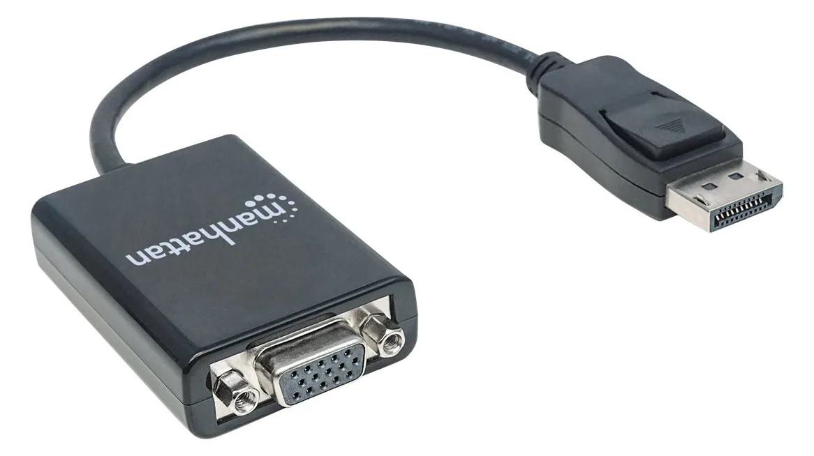 Manhattan DisplayPort to VGA HD15 Converter Cable, 15cm, Male to Female, Active, Equivalent to Startech DP2VGA2, Ansicht 3