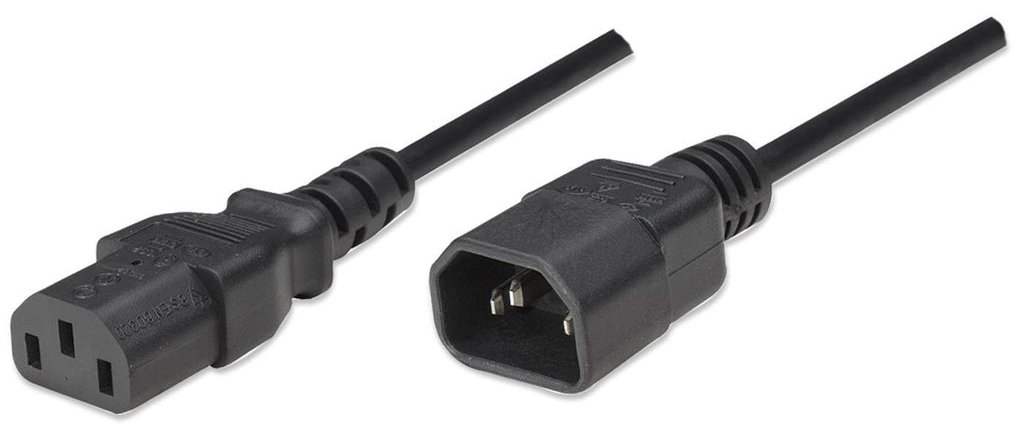 Manhattan Power Cord/Cable, C14 Male to C13 Female (kettle lead)