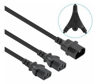 Manhattan Stromkabel 2xC13 auf C14 schwarzhwarz - Strom/Netzteil von LumaTech