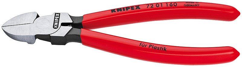 KNIPEX 72 01 160 - Diagonale Zange - Chrom-Vanadium-Stahl - Kunststoff - Rot - 160 mm - 164 g