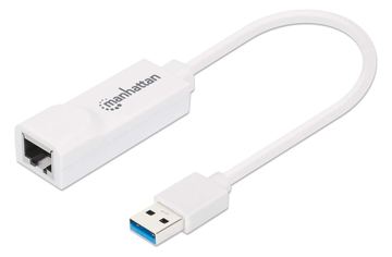Manhattan USB-A Gigabit Network Adapter, White, 10/100/1000 Mbps Network, USB 3.0, Equivalent to Startech USB31000SW von LumaTech
