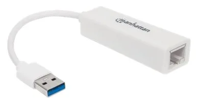 Manhattan USB-A Gigabit Network Adapter, White, 10/100/1000 Mbps Network, USB 3.0, Equivalent to Startech USB31000SW, Ansicht 5