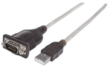 Manhattan USB-A to Serial Converter cable, 45cm, Male to Male, Serial/RS232/COM/DB9, Prolific PL-2303RA Chip von LumaTech
