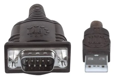 Manhattan USB-A to Serial Converter cable, 45cm, Male to Male, Serial/RS232/COM/DB9, Prolific PL-2303RA Chip, Ansicht 3