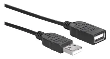 Manhattan USB-A to USB-A Extension Cable, 1.8m, Male to Female, 480 Mbps (USB 2.0) - Schwarz, Ansicht 2