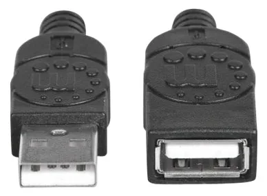 Manhattan USB-A to USB-A Extension Cable, 1.8m, Male to Female, 480 Mbps (USB 2.0) - Schwarz, Ansicht 3