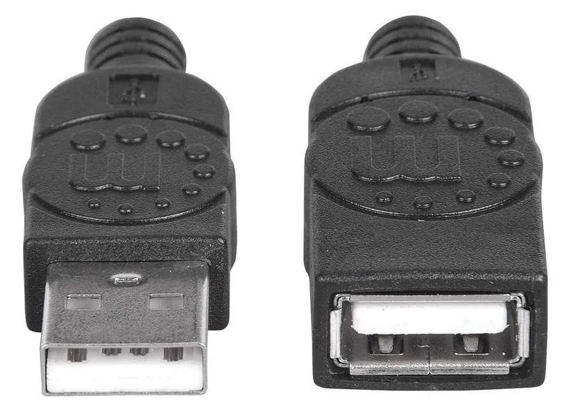 Manhattan USB-A to USB-A Extension Cable, 1.8m, Male to Female, 480 Mbps (USB 2.0) - Schwarz, Ansicht 4
