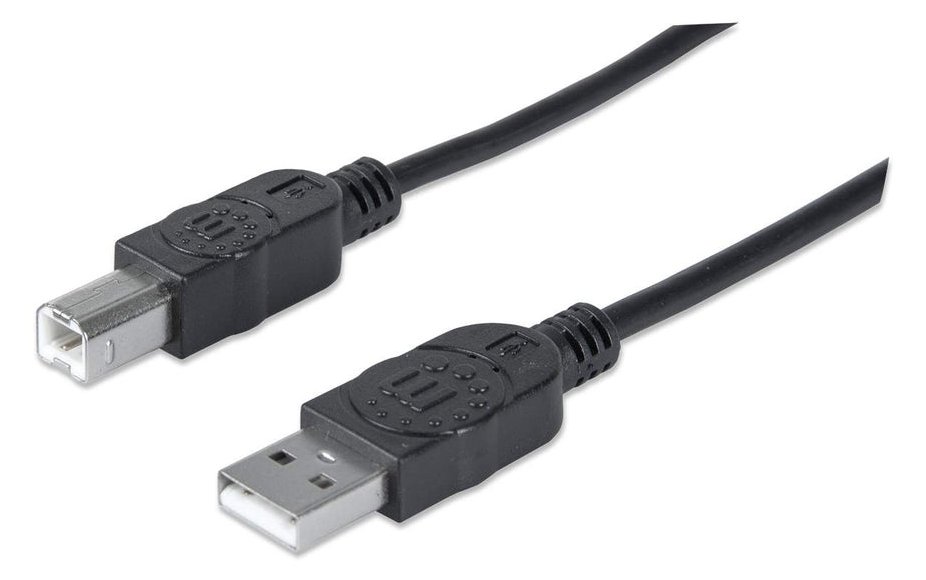 Manhattan USB-A to USB-B Cable, 1.8m, Male to Male, Black, 480 Mbps (USB 2.0) von LumaTech