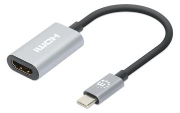 Manhattan USB-C auf HDMI-Adapter 4K 60Hz Alu Space grau - Digital/Daten von LumaTech