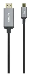 Manhattan USB-C to HDMI Cable, 4K@30Hz, 2m, Black, Equivalent to Startech CDP2HD2MBNL, Male to Male, Three Year Warranty, Ansicht 5