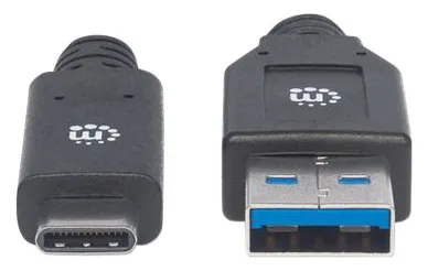 Manhattan USB-C to USB-A Cable, 3m, Male to Male, 5 Gbps (USB 3.2 Gen1 aka USB 3.0), Ansicht 2
