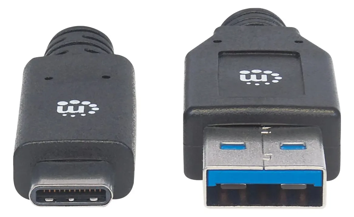 Manhattan USB-C to USB-A Cable, 3m, Male to Male, 5 Gbps (USB 3.2 Gen1 aka USB 3.0), Ansicht 4