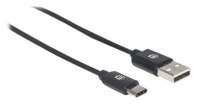 Manhattan USB-C to USB-A Cable, 50cm, Male to Male, Black, 480 Mbps (USB 2.0), Ansicht 2