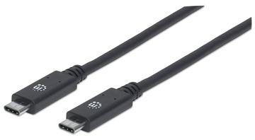 Manhattan USB-C to USB-C Cable, 1m, Male to Male, Black, 10 Gbps (USB 3.2 Gen2 aka USB 3.1) von LumaTech