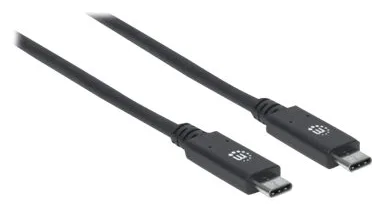 Manhattan USB-C to USB-C Cable, 1m, Male to Male, Black, 10 Gbps (USB 3.2 Gen2 aka USB 3.1), Ansicht 2