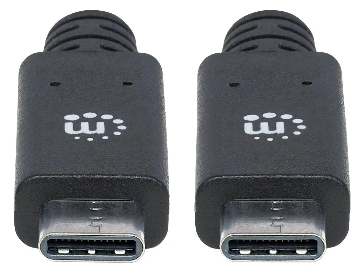 Manhattan USB-C to USB-C Cable, 1m, Male to Male, Black, 10 Gbps (USB 3.2 Gen2 aka USB 3.1), Ansicht 3